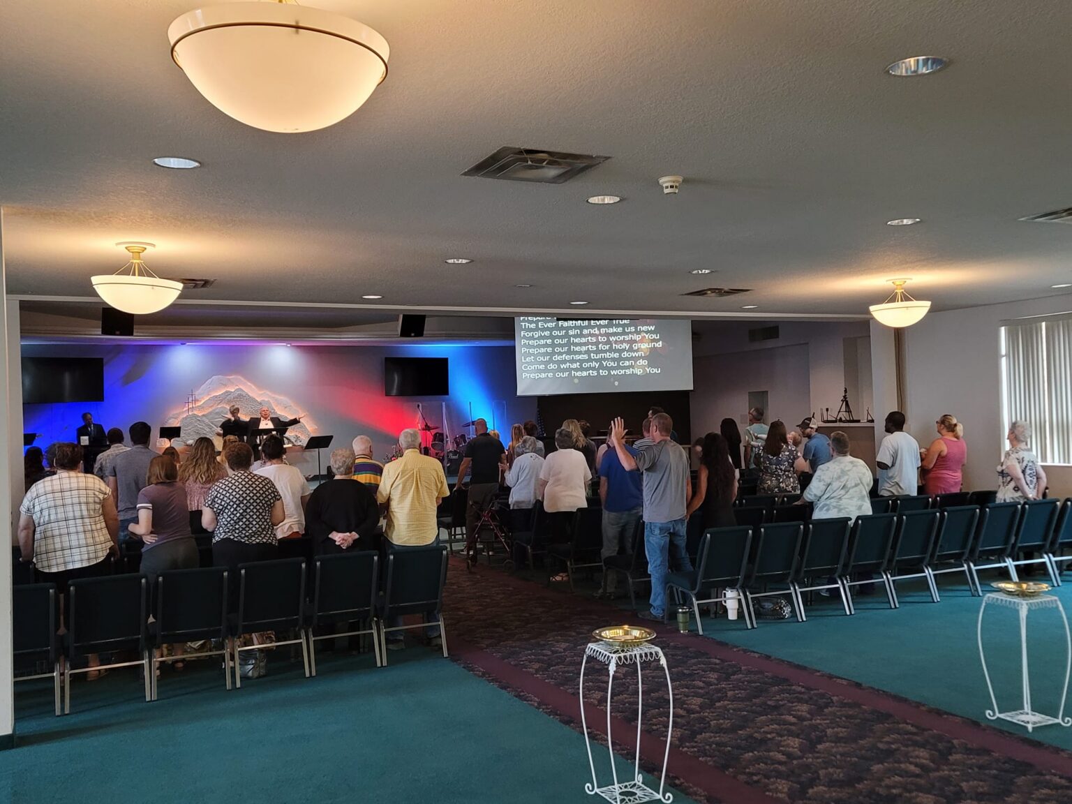 A church congregation gathered for worship